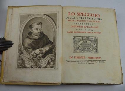 Lo specchio della vera penitenzia... dato in luce dagli Accademici della Crusca - Iacopo Passavanti - copertina