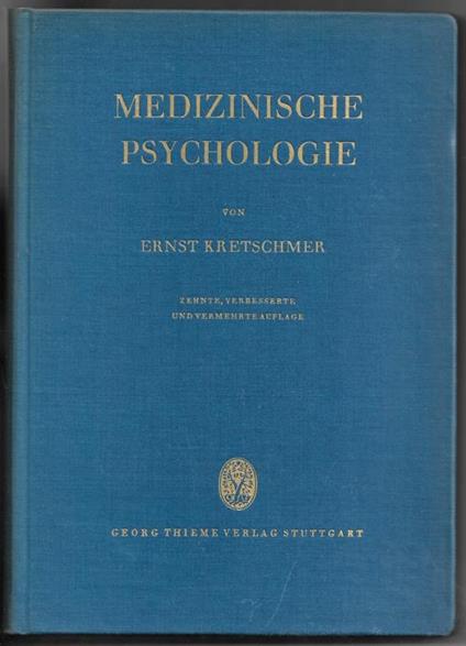 Medizinische Psychologie - Ernst Kretschmer - copertina