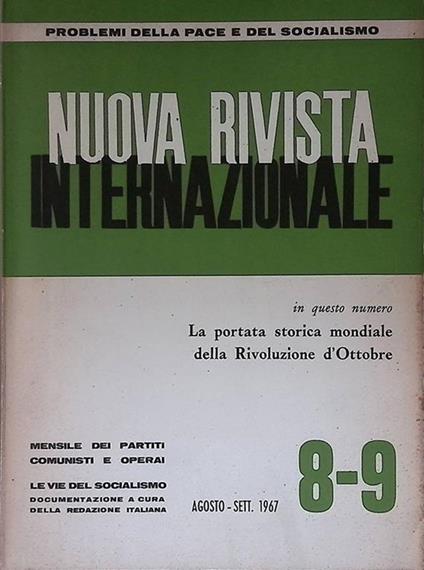 Nuova Rivista Internazionale. Agosto-settembre 1967 n.8-9 - copertina