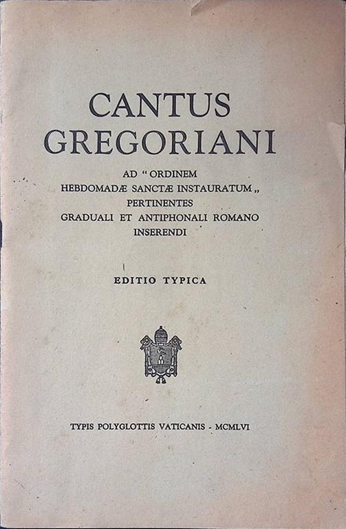 Cantus Gregoriani - copertina