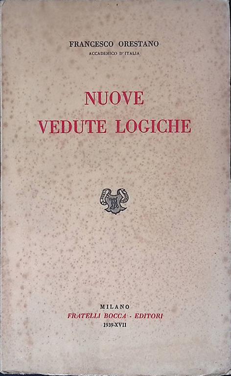 Nuove vedute logiche - Francesco Orestano - copertina