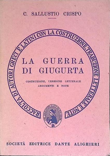 La guerra di Giugurta - C. Crispo Sallustio - copertina