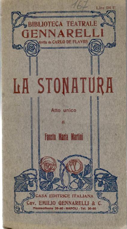 La stonatura. Atto Unico - Fausto Maria Martini - copertina