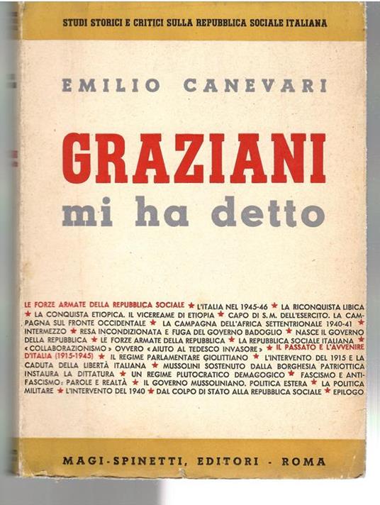 Graziani Mi Ha Detto - Emilio Canevari - copertina