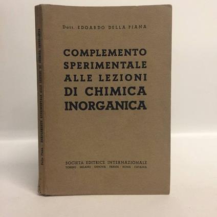 Complemento sperimentale alle lezioni di chimica inorganica - copertina