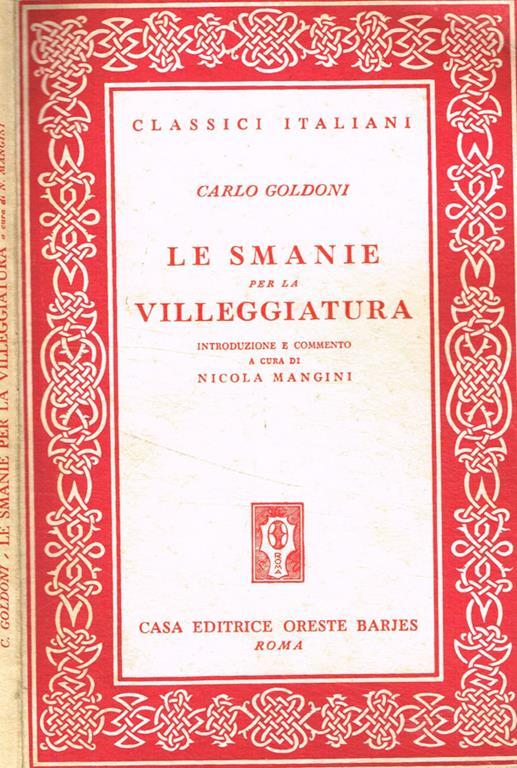 Le smanie per la villeggiatura - Carlo Goldoni - copertina