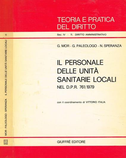 Il personale della unita sanitarie locali nel D.P.R.761/1979 - copertina