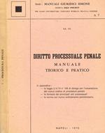 Diritto processuale penale manuale teorico e pratico