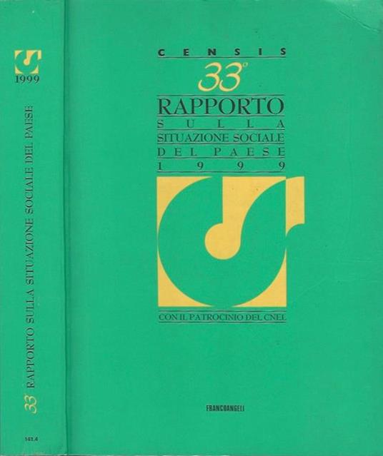 33° Rapporto sulla situazione sociale del paese - 1999 - copertina