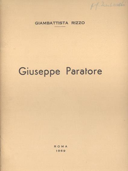 Giuseppe Paratore - Giambattista Rizzo - copertina