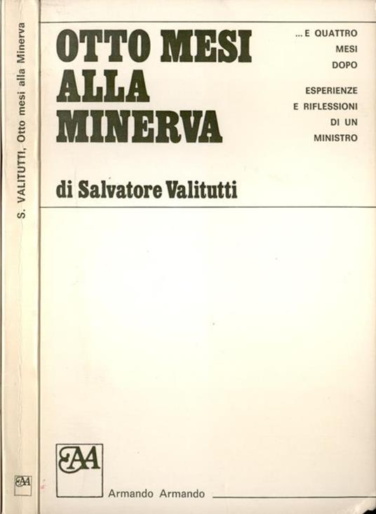 Otto mesi alla Minerva - Salvatore Valitutti - copertina