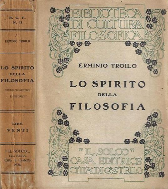 Lo spirito della filosofia - Erminio Troilo - copertina