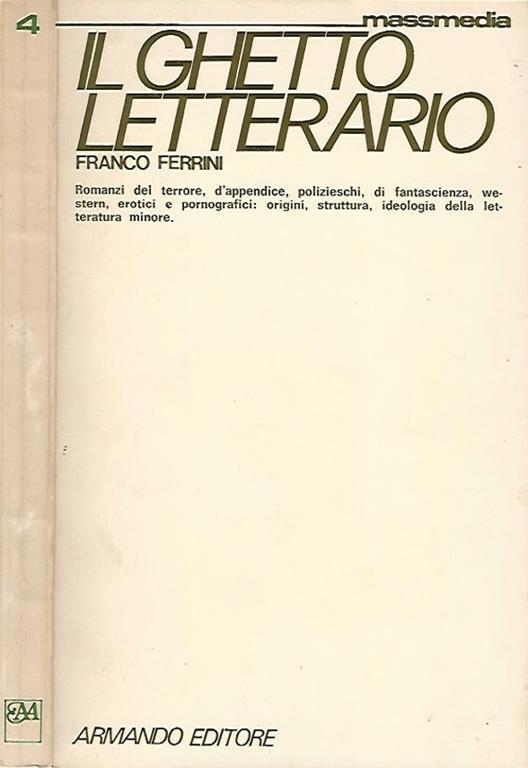 Il ghetto letterario - Franco Ferrini - copertina