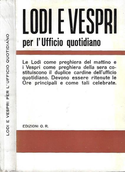 Lodi e Vespri per L'Ufficio quotidiano - copertina