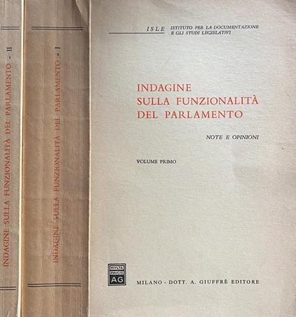 Indagine sulla funzionalità del parlamento - copertina