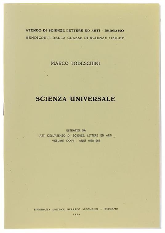 Scienza Universale - Marco Todeschini - copertina