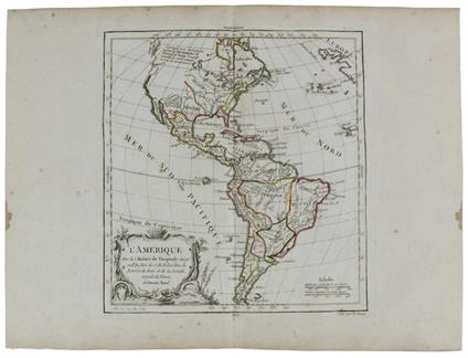 L' Amerique. [Original Copper Engraved Map, 1778] - Vaugondy (De) Robert, Dussy E - copertina