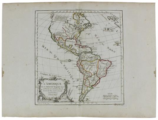 L' Amerique. [Original Copper Engraved Map, 1778] - Vaugondy (De) Robert, Dussy E - copertina