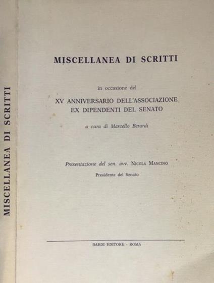 Miscellanea di scritti - copertina