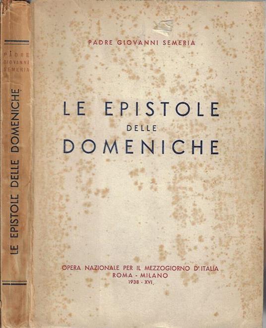 Le epistole delle domeniche - Giovanni Semeria - copertina