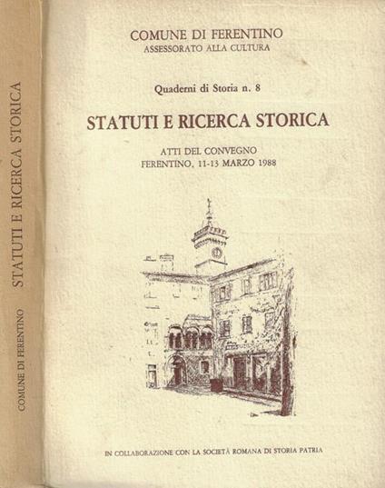 Statuti e ricerca storica - copertina