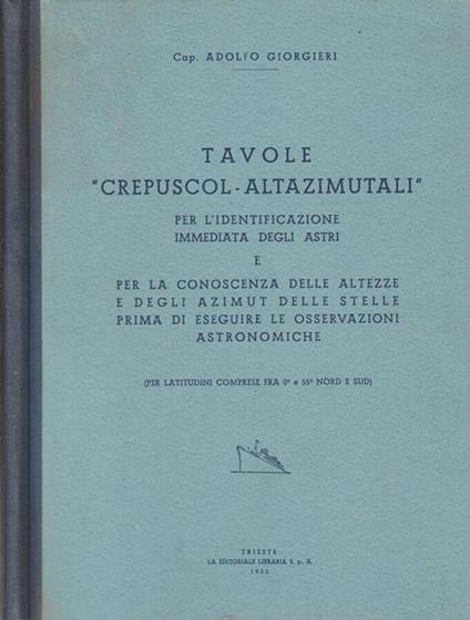 Tavole "crepuscol-altazimutali" - copertina