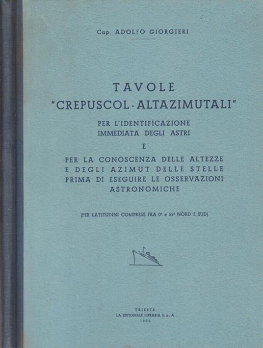 Tavole "crepuscol-altazimutali" - copertina