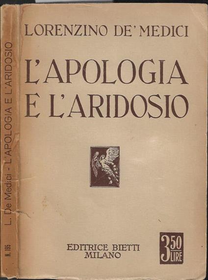 L' apologia e l'aridosio - Lorenzino de' Medici - copertina