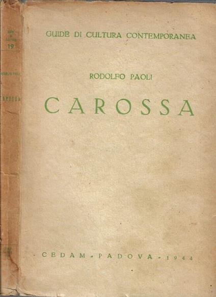 Carossa - Rodolfo Paoli - copertina