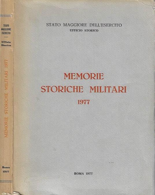 Memorie Storiche Militari 1977 - copertina