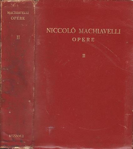 Opere vol II - Niccolò Machiavelli - copertina