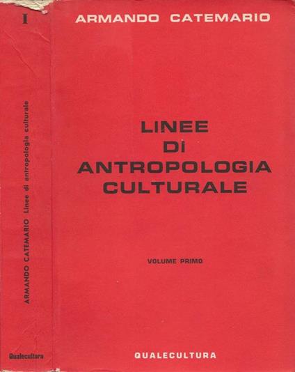 Linee di antropologia culturale. Vol. I - Armando Catemario - copertina