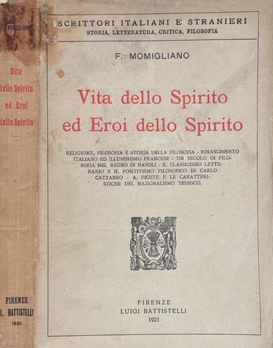 Vita dello Spirito ed Eroi dello Spirito - Felice Momigliano - copertina