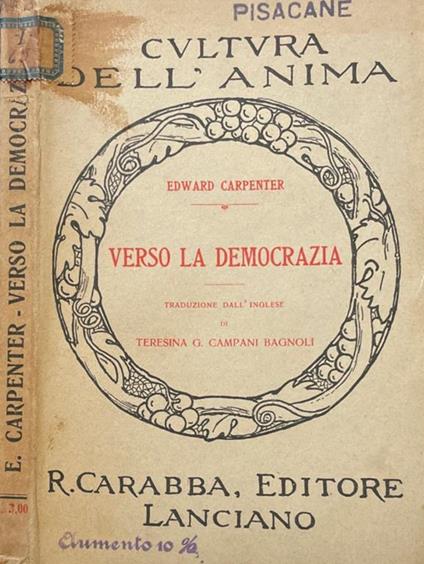 Verso la democrazia - Edward Carpenter - copertina