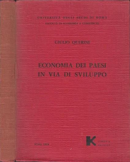 Economia dei paesi in via di sviluppo - Giulio Querini - copertina