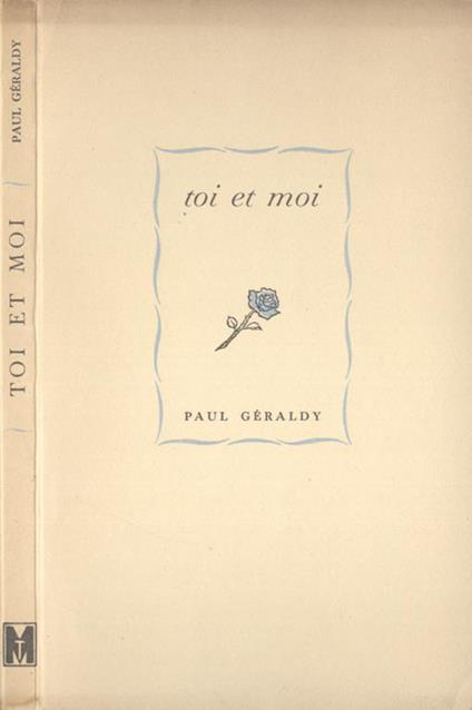 Toi et moi - Paul Géraldy - copertina