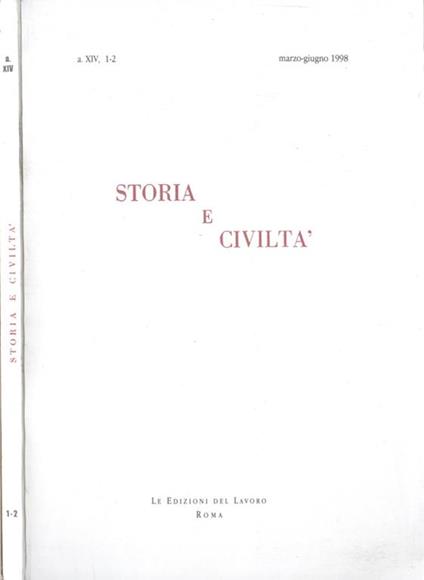 Storia e civiltà Anno XIV n. 1 - 2 - copertina