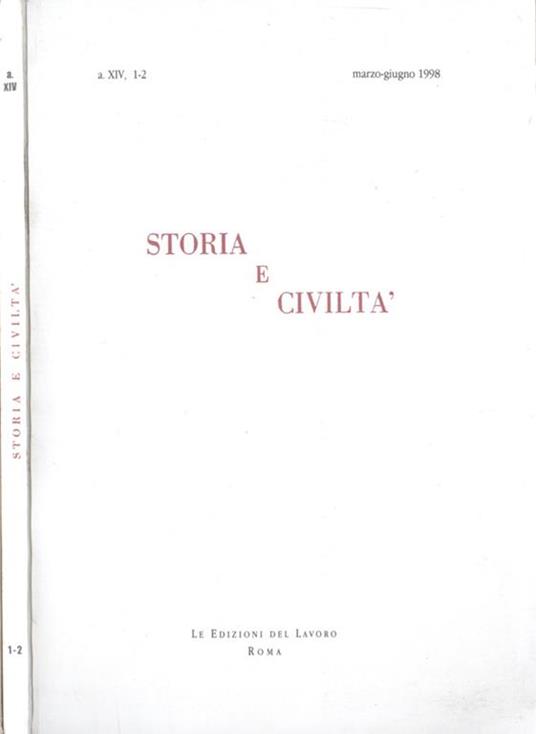 Storia e civiltà Anno XIV n. 1 - 2 - copertina