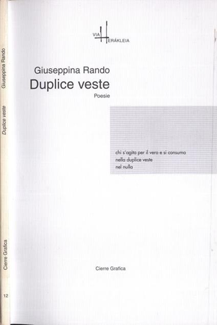 Duplice veste - Giuseppina Rando - copertina