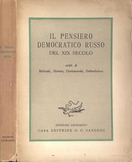 Il pensiero democratico russo del XIX secolo - copertina