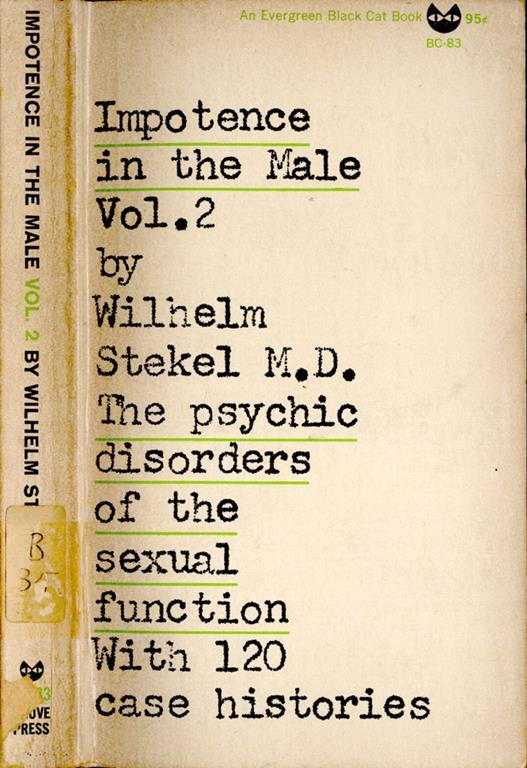 Impotence in the male Vol. 2 - Wilhelm Stekel - copertina