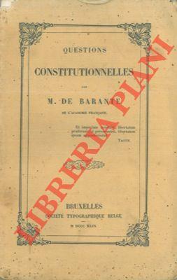 Questions constitutionelles - copertina