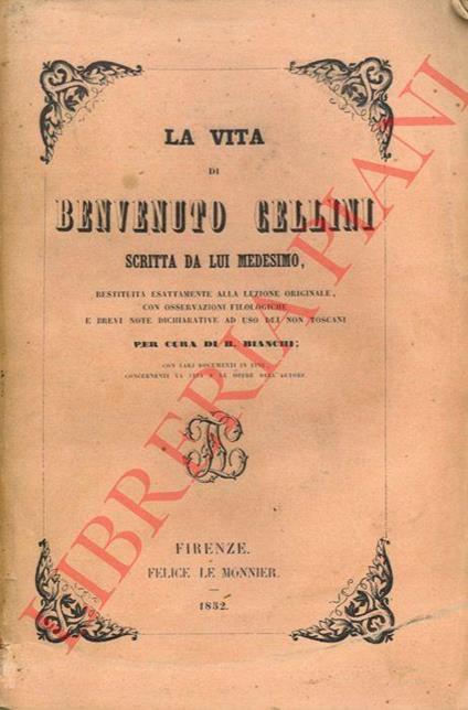 La vita - Benvenuto Cellini - copertina