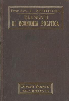 Elementi di economia politica - Ettore Arduino - copertina