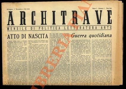 Architrave. Mensile di politica letteratura e arte - copertina