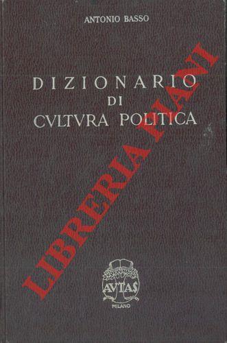 Dizionario di cultura politica - Antonio Basso - copertina