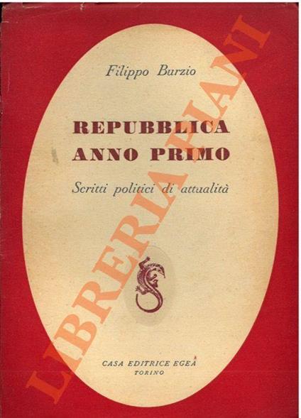 Repubblica anno primo, scritti politici di attualità - copertina