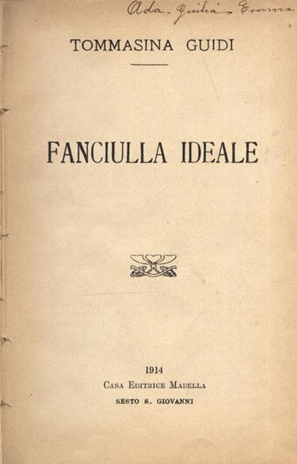 Fanciulla ideale - Tommasina Guidi - copertina