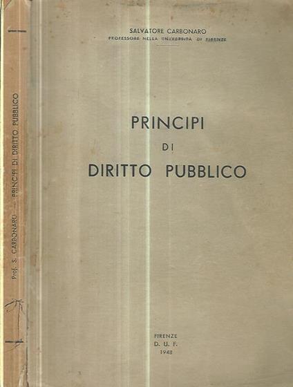 Principi di diritto pubblico - Salvatore Carbonaro - copertina