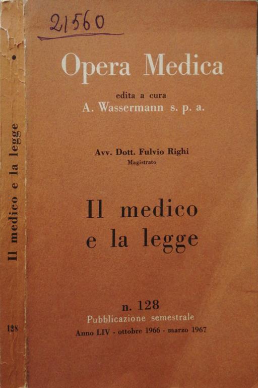 Il medico e la legge - Fulvio Righi - copertina